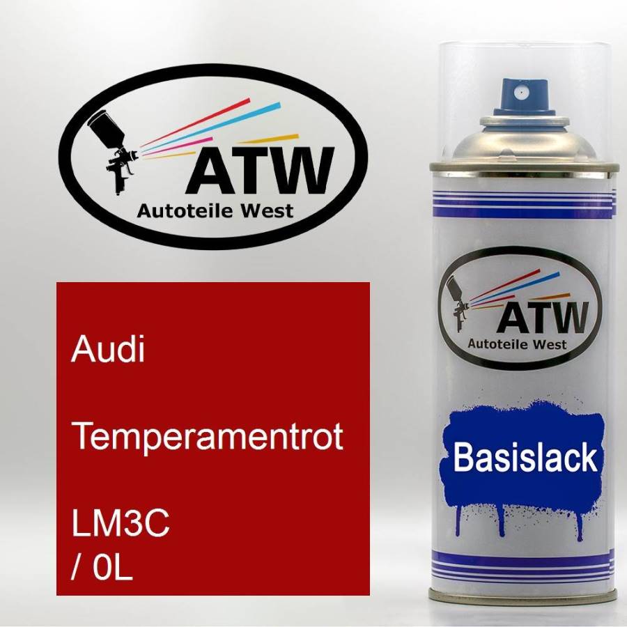 Audi, Temperamentrot, LM3C / 0L: 400ml Sprühdose, von ATW Autoteile West.